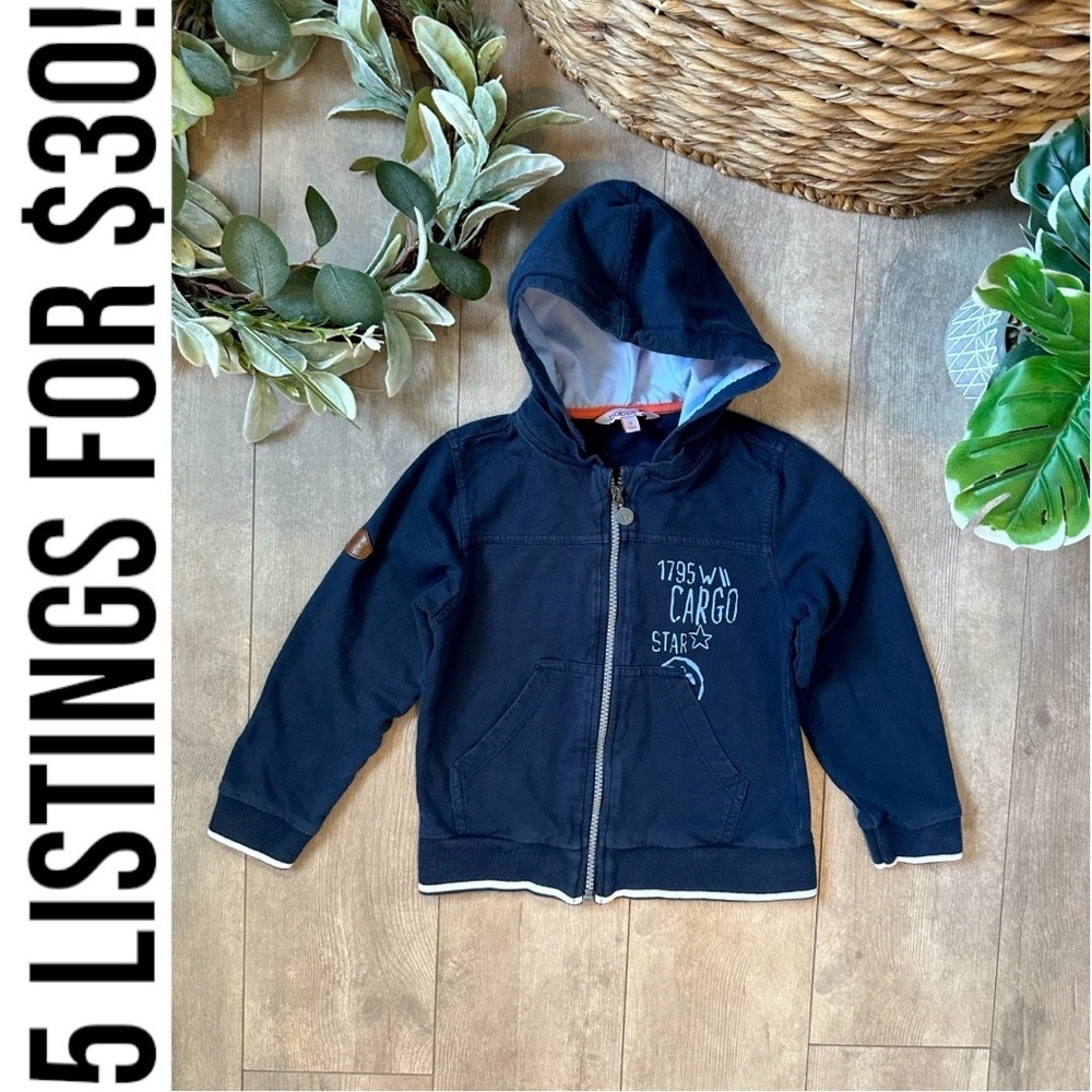 Y2K Boboli Boys Zip Hoodie Sweatshirt Jacket Size 5